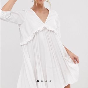 Pleated smock mini dress